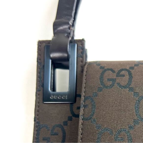 Gucci Brown and Black GG Monogram Shoulder Bag - Picture 10 of 17